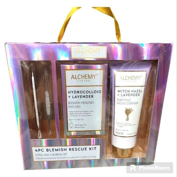 Alchemy 4 pc Blemish Rescue Kit Lavender Healing Patches & Witch Hazel  Cleanser - Picture 1 of 9